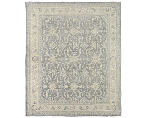 12x14 Ziegler Gray Afghan Hand Knotted Wool Area Rug